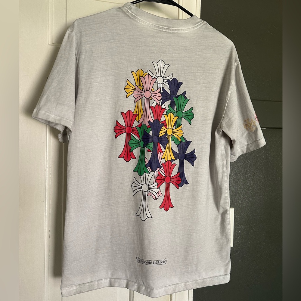 Chrome Hearts Cemetery Cross Multicolor Back Graphic T-Shirt Logo Streetwear